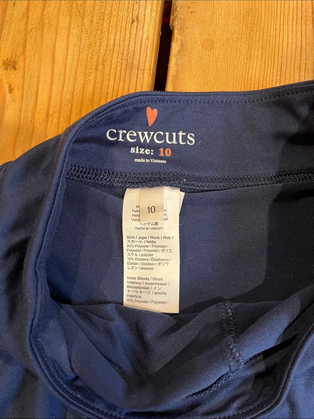 CREWCUTS 10 Navy Blue Skorts Lined Skirt